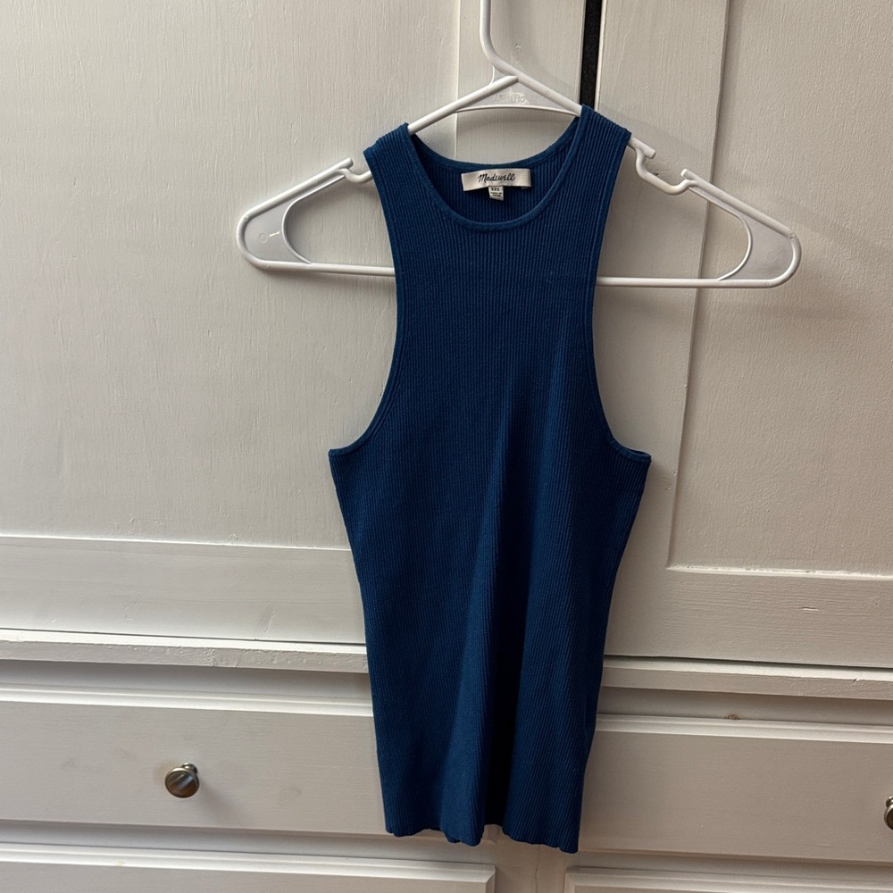 Madewell Blue Ribbed Tank Top